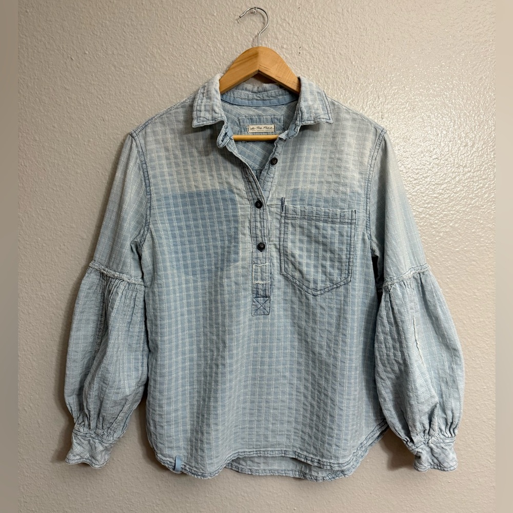 Free People Glacier Bay Check Shirt - Picture 2 of 11
